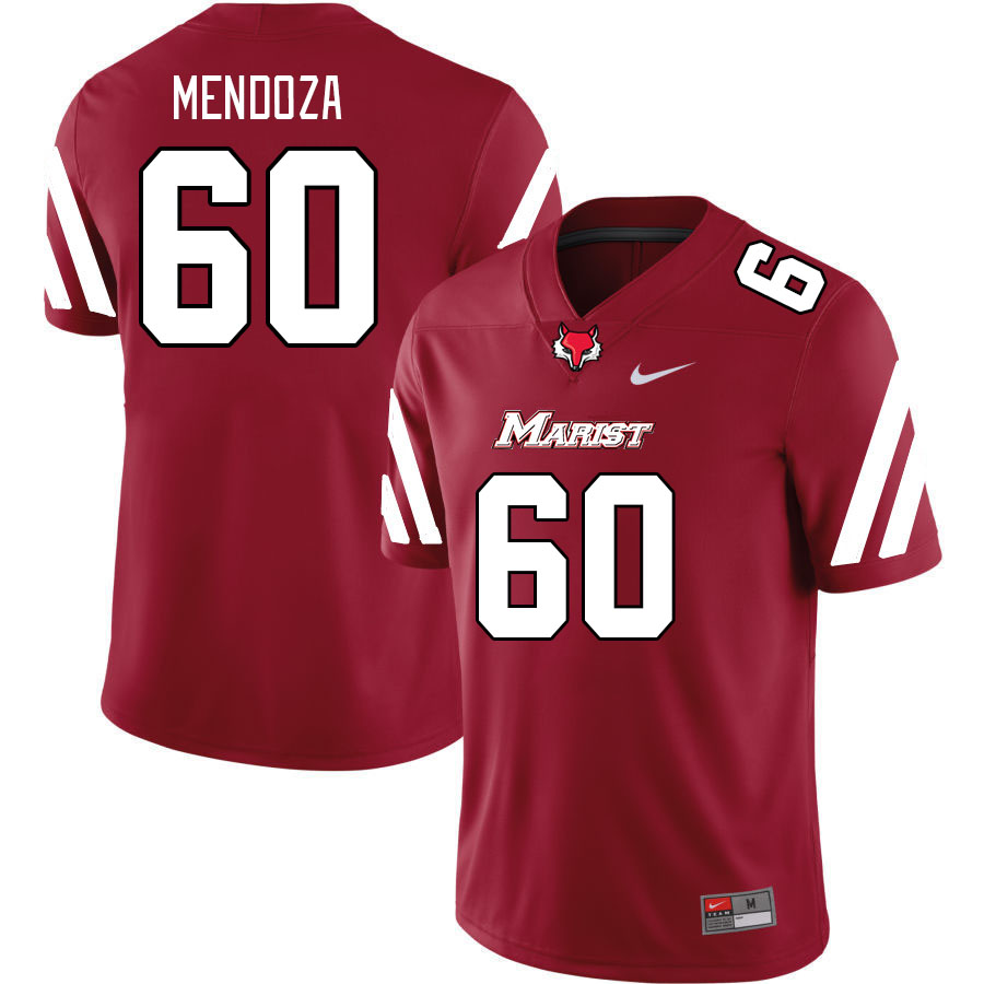 Men-Youth #60 Jordan Mendoza Marist Red Foxes 2023 College Football Jerseys Stitched Sale-Red